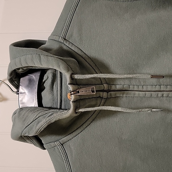 Carhartt Sage Green Full-Zip Hoodie Size 1X (16/18) - Picture 3 of 10